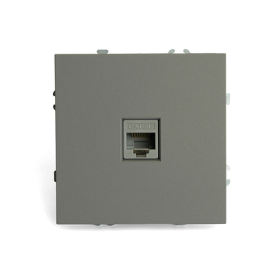 Розетка компьютерная 1-местная RJ-45 (механизм), STEKKER, серия Эмили, RST00-5117-10, платиново-серый, soft touch 49951