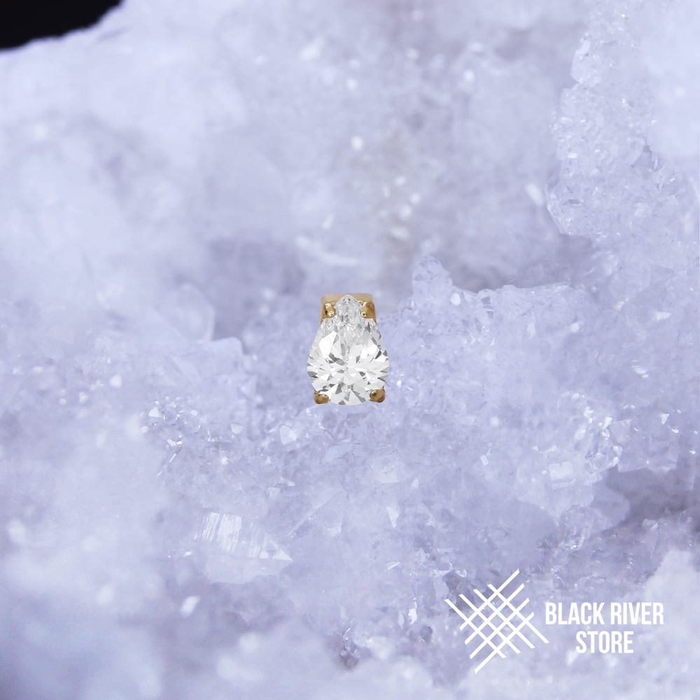 1K Pear Crystal PVD Yellow