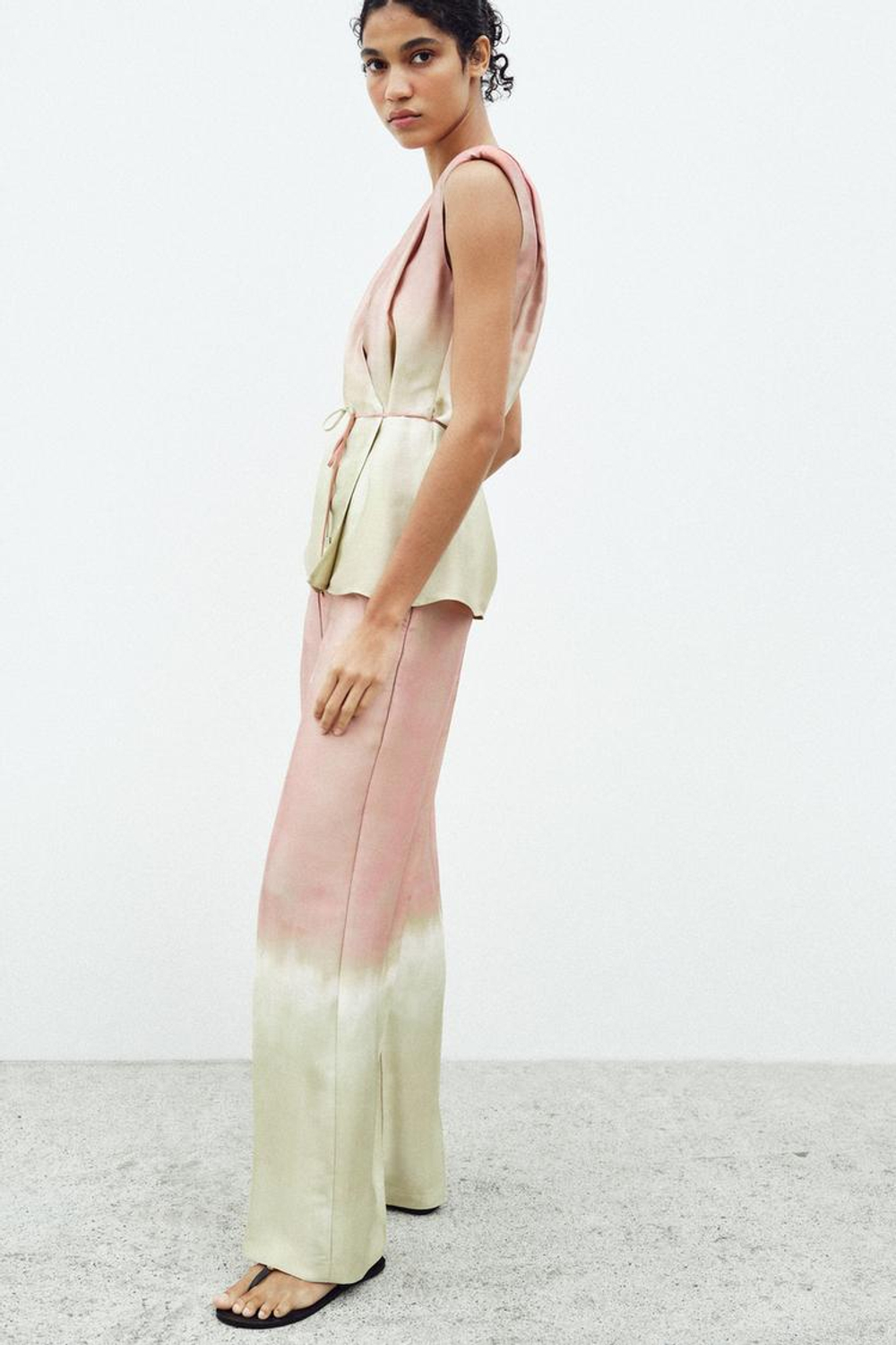 ZARA ТОП С ПРИНТОМ ТАЙ-ДАЙ, РАЗНОЦВЕТНЫЙ