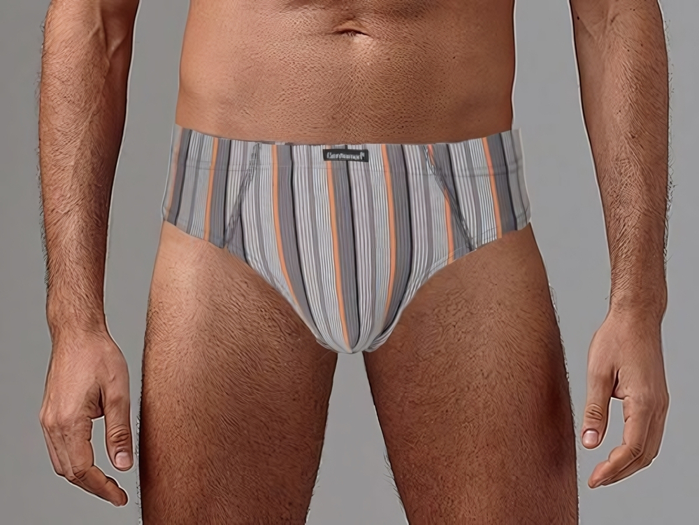 Трусы-слипы в широкую и узкую полоски (Размер: XXL) (Цвет: серый)