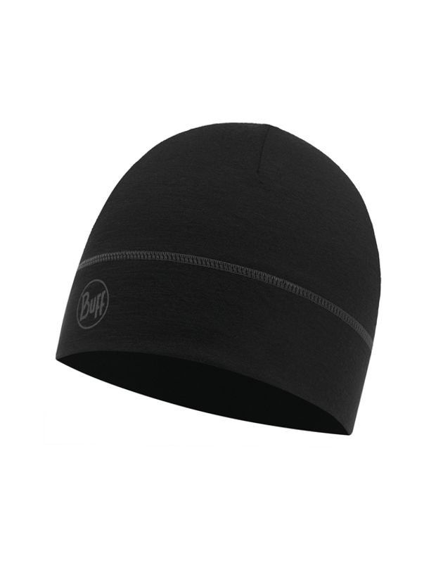 Тонкая шерстяная шапка Buff Solid Black Фото 1
