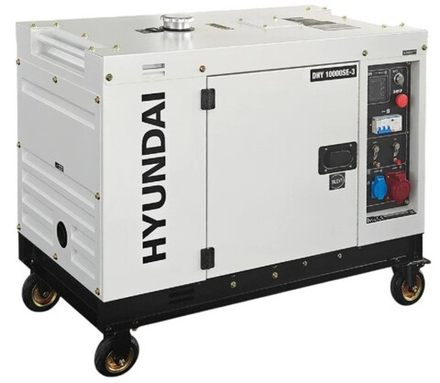 Электростанция дизельная с воздушным охлаждением HYUNDAI DHY 10000SE-3 в кожухе