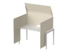 Кабина с высоким экраном-парусом и низкими боковыми стенками-ширмами 135х112х163