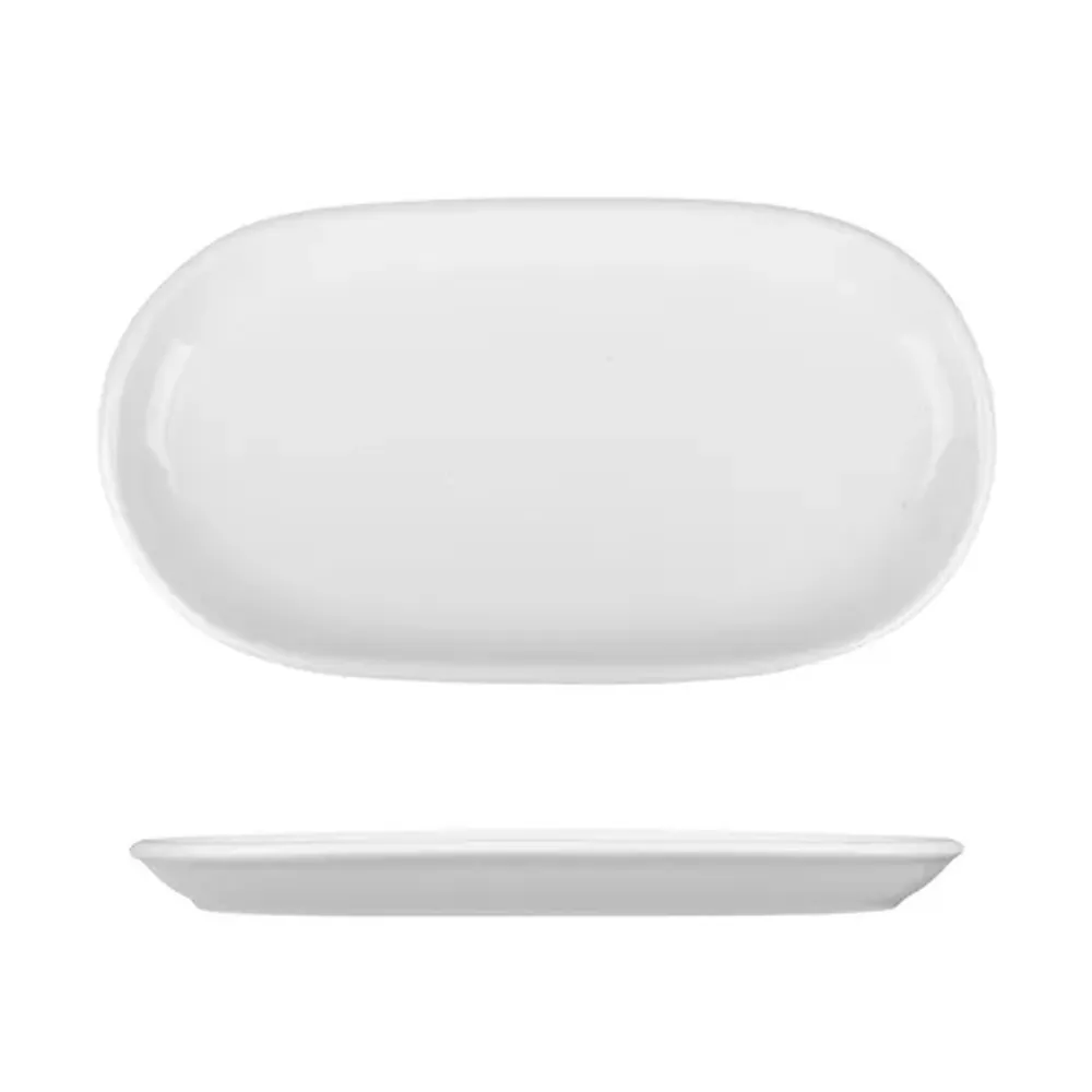 Блюдо овальное 22,5*12,3 см h2,1 см для подачи белое фарфор NEW P.L. Proff Cuisine [10]