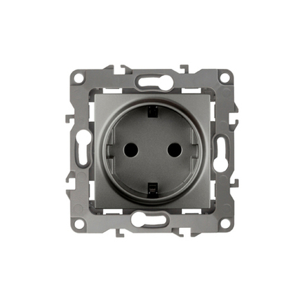 Розетка ЭРА Серия 12 12-2102-12 2P+E Schuko со шторками 16A-250В IP20 графит