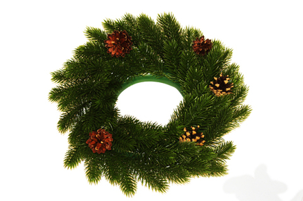 Новогодний венок с шишками 35 см.