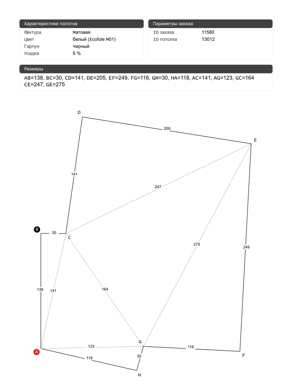 Натяжные потолки: 14.6 м2, 12.3 м2, 6.1 м2, 12.5 м2
