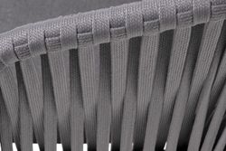 "Бордо" стул плетеный из роупа, каркас алюминий темно-серый (RAL7024) муар, роуп серый 15мм, ткань темно-серая 027