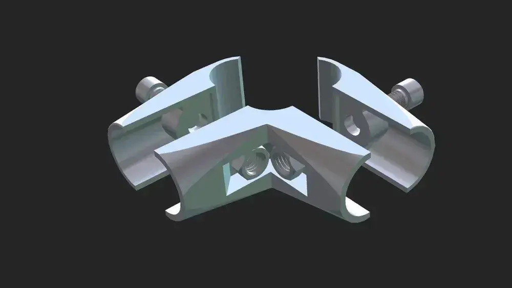 Соединение угловое для трех труб к системе Joker 25 мм (UNO 04) - 1 шт