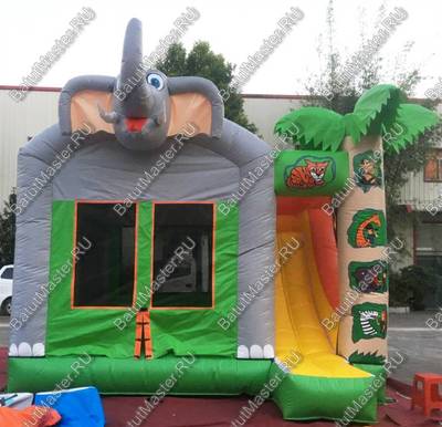 Коммерческий надувной батут "Слоник" с крышей