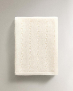 ZARA HOME ДЕТСКИЙ ПЛЕД ИЗ КАШЕМИРА, ЭКРЮ