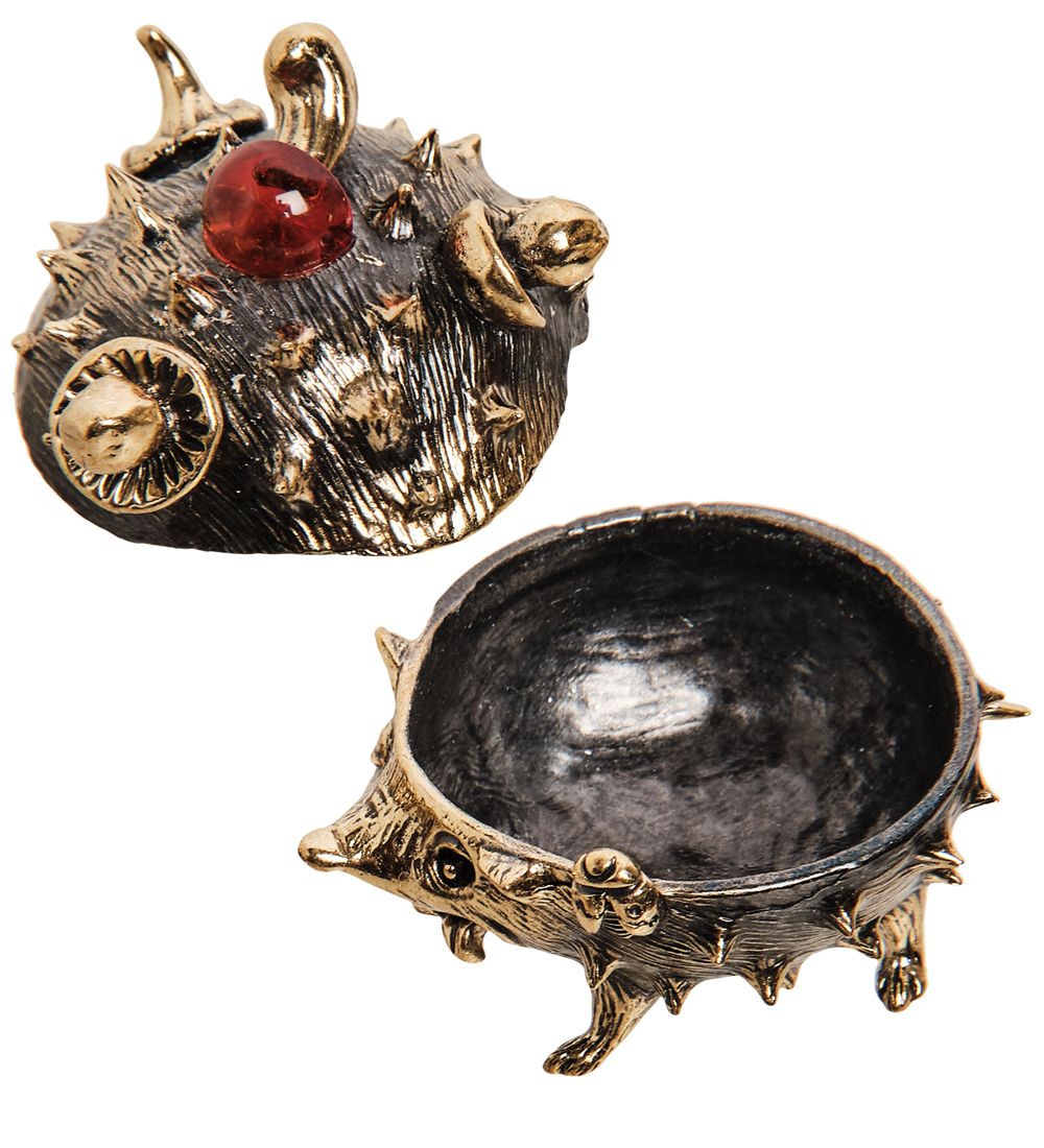 AM-3279 Шкатулка «Ежик» (латунь, янтарь)