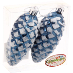 Ёлочные игрушки «Таинственное очарование» Шишки 9 см (набор 2шт), сапфир