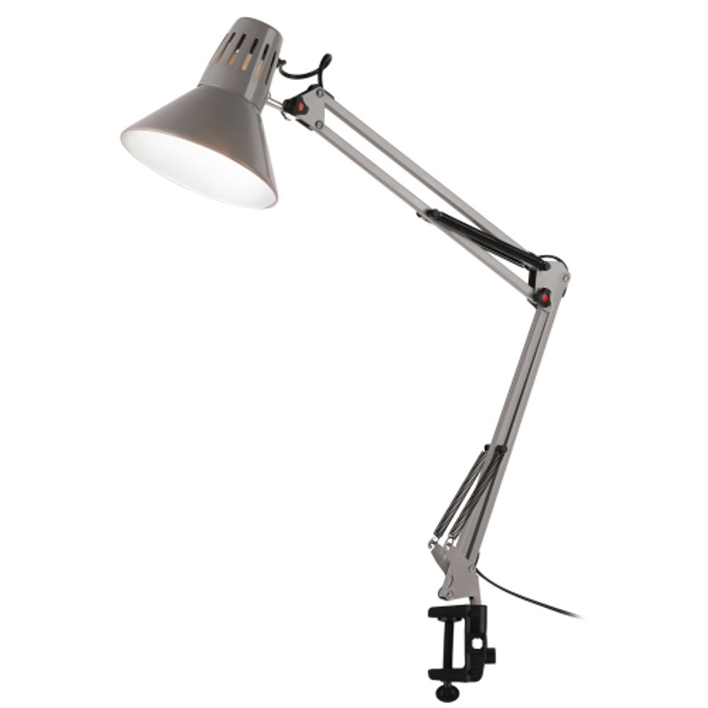 Настольный светильник ЭРА N-121-E27-40W-GY Е27 на струбцине серый | Настольные светильники под лампу