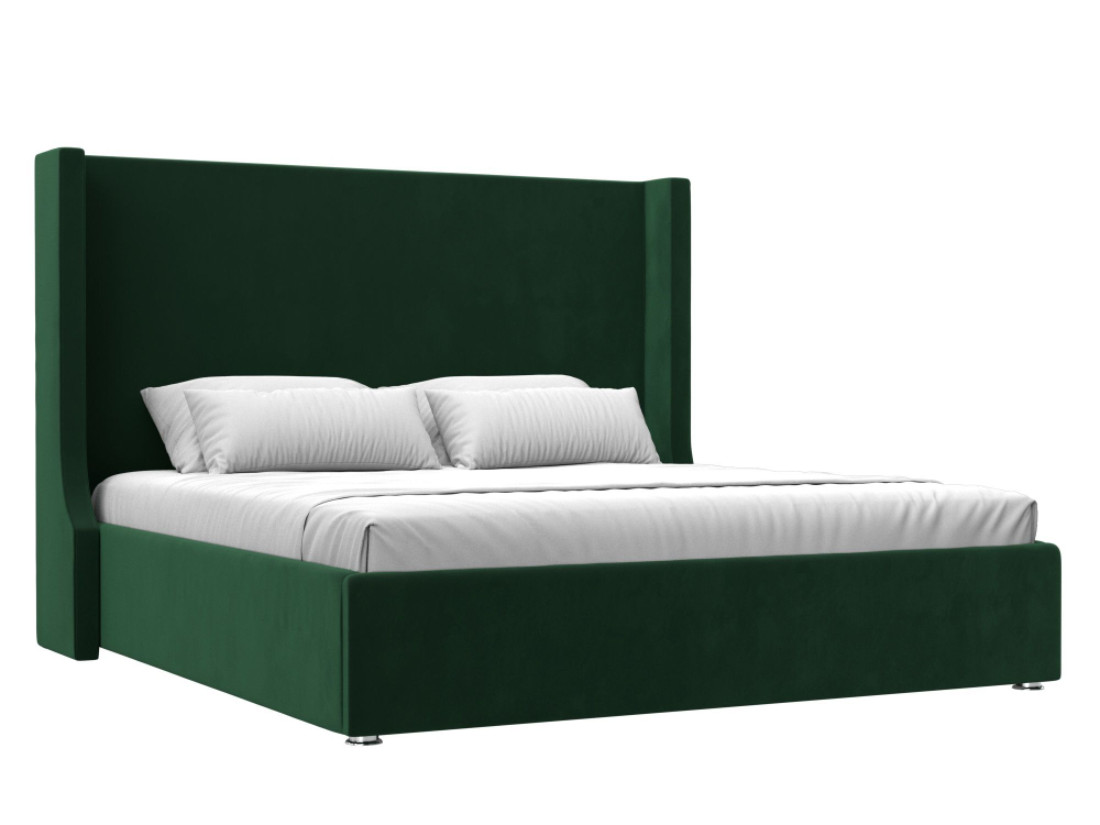 Кровать интерьерная Ларго 180, Зеленый, Велюр, 120725