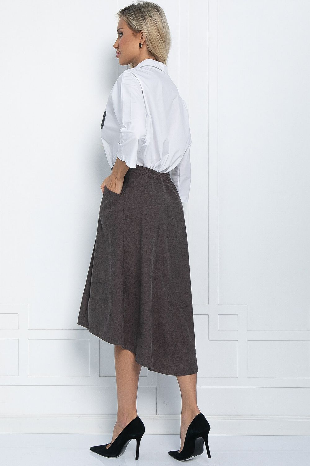 Юбка Севара (серо-коричневая) Ю11526 LT Collection