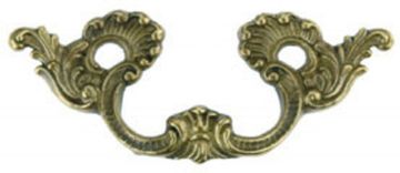 Ручка-скоба, 'Louis XV' 114x44мм, латунь пат., под винт, 15107.11400.03