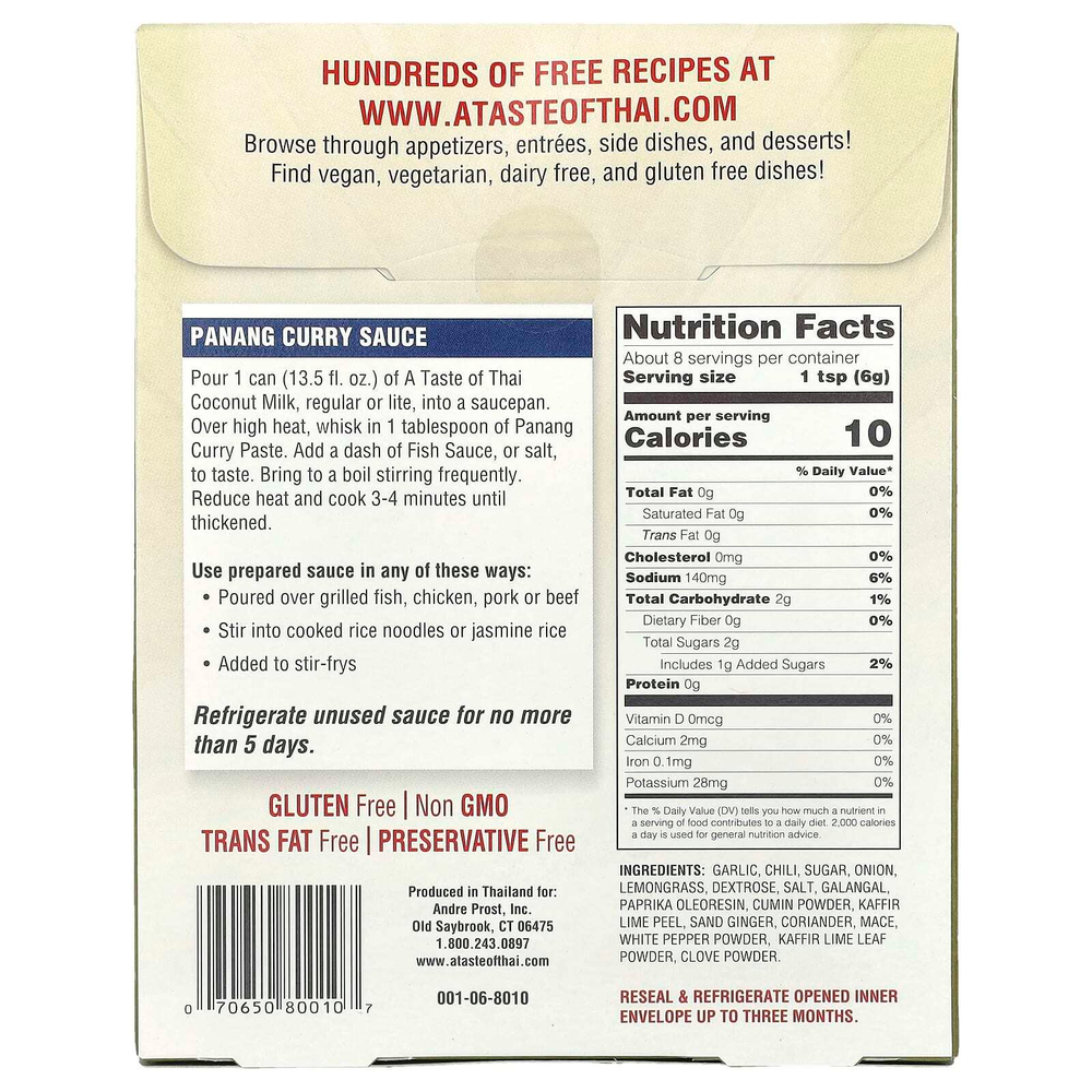 A Taste Of Thai, пананг, паста карри, 50 г (1,75 унции)