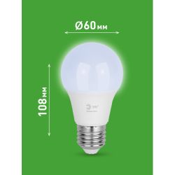 Лампа светодиодная ЭРА GREEN LINE LED A60-8W-865-E27 GL 8Вт груша холодный свет E27 | Лампы cветодиодные Груша (A)