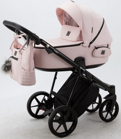 Детская коляска Adamex Porto 2 в 1 PO-PS26 (РОЗ.ТК+РОЗ.КОЖА)