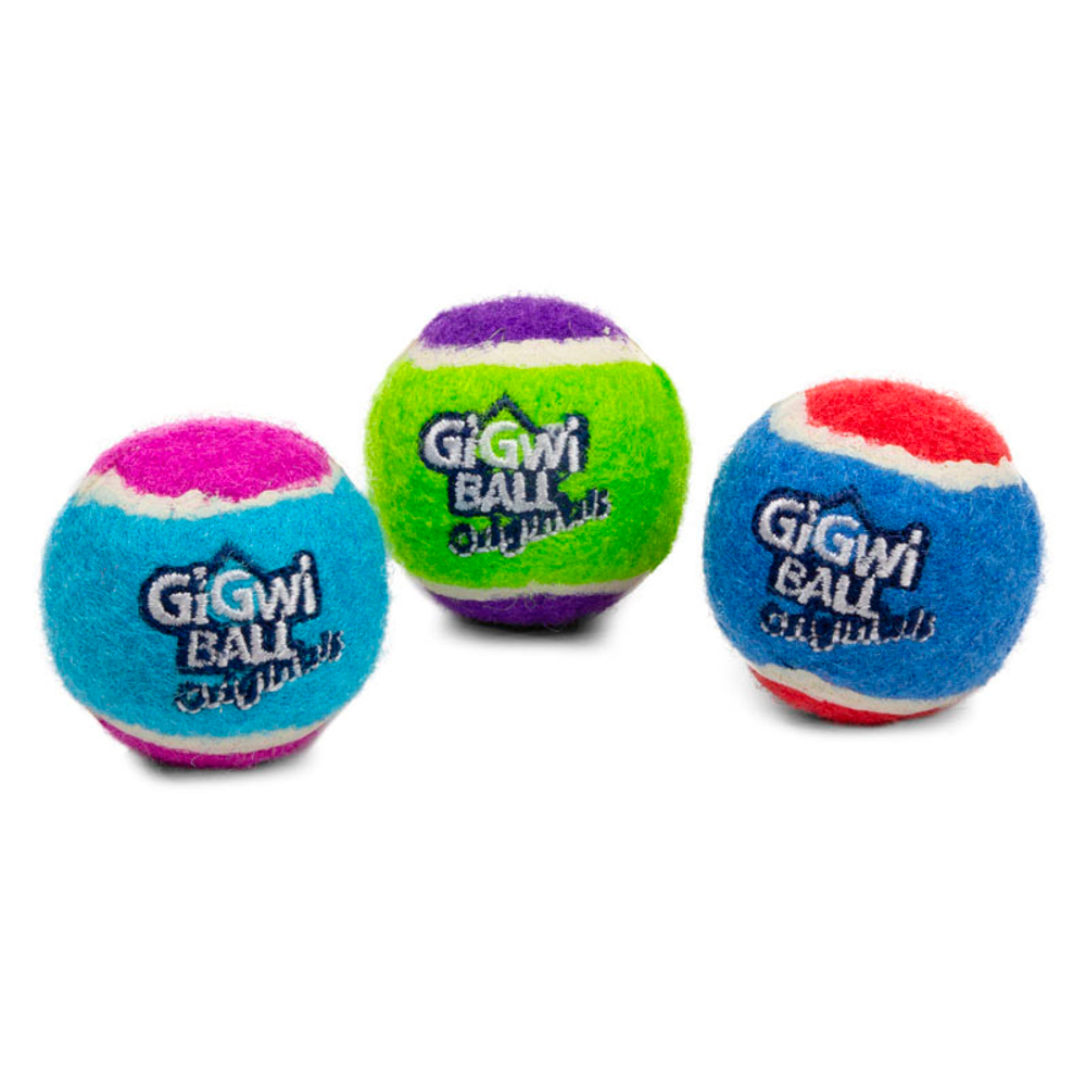 Игрушка GiGwi "3 мяча с пищалкой", для собак, 4 см.