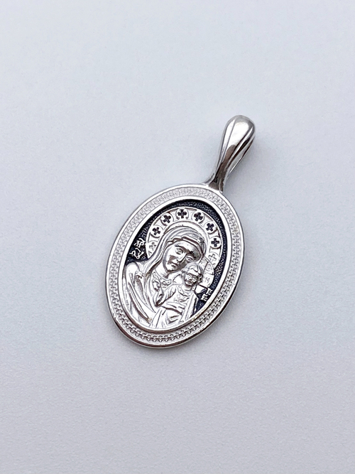 Образок из серебра/Чернение/Казанская БМ