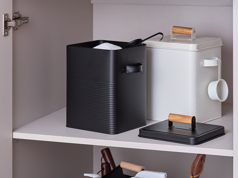 Банка для хранения универсальная Irmel, 6,2 л, с ложкой, графит