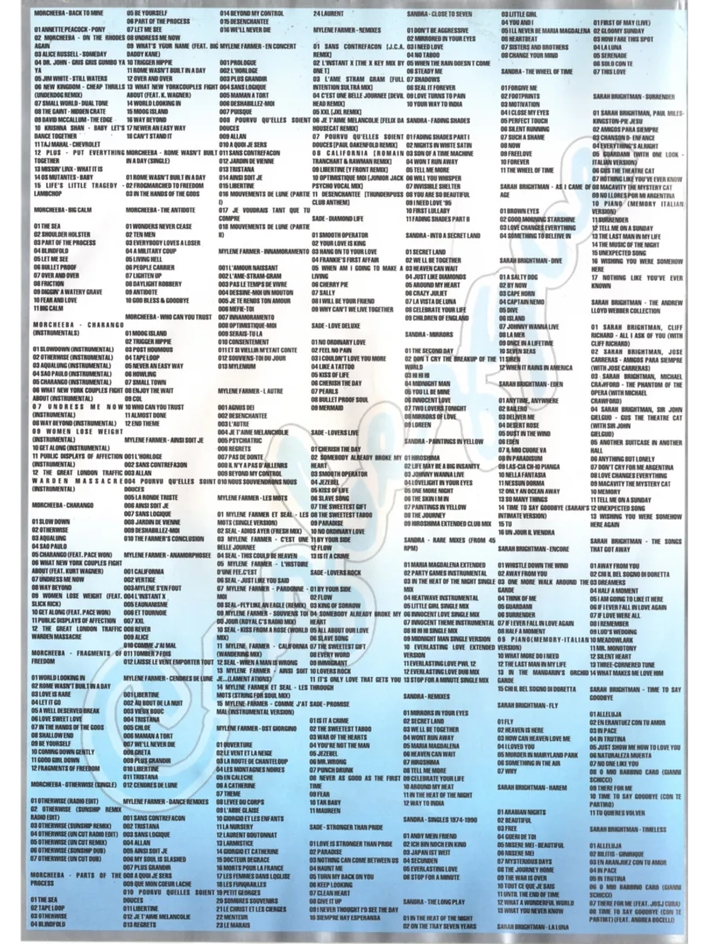 Созвездие Sade, Sandra, Sarah Brightnan, Morcheeba (MP3-USB)