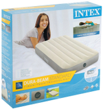 Мaтрас нaдувной Intex 64101 Deluxe Twin 99х191х25 см / Крoвать нaдувная Интeкс односпальная велюровая для дома и туризма