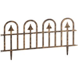 GAZS-5026 GREEN APPLE Заборчик садовый, 4 секции, раз-р секции 50*26cм, общ. длина 2 м, пластик | GREEN APPLE