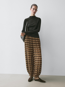 Massimo Dutti Свободные брюки-саруэль, горчично-желтый