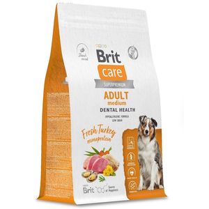 Сухой корм Brit Care Dog Adult M  для взрослых собак средних пород, с индейкой, Здоровые зубы