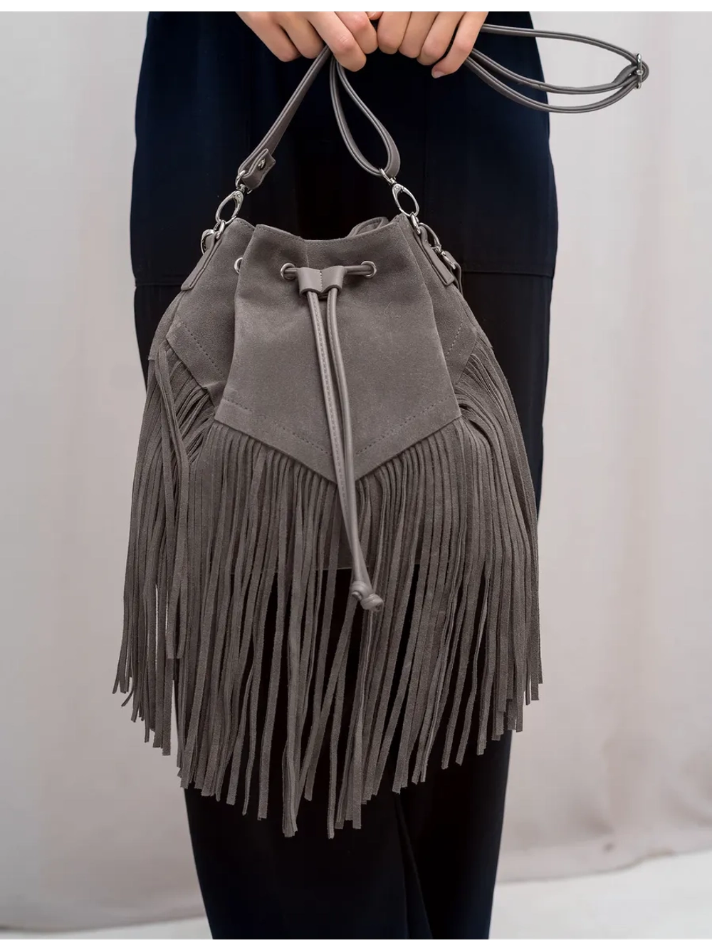 сумка через плечо тоут средняя натуральная замша