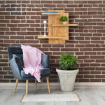 Настенная полка Флеверс 72х19х62 см из массива дуба, навесная панель-стеллаж из 3 полок