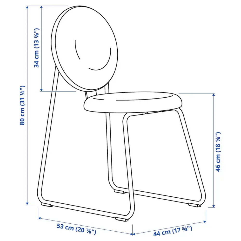 Стул - IKEA MÅNHULT/MANHULT, 80х44х53 см,серо-зеленый/черный, ИКЕА