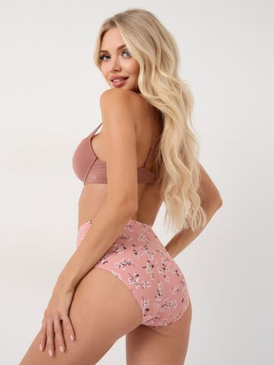 Высокие бесшовные трусики нежной расцветки (Размер: S) (Цвет: бежевый)