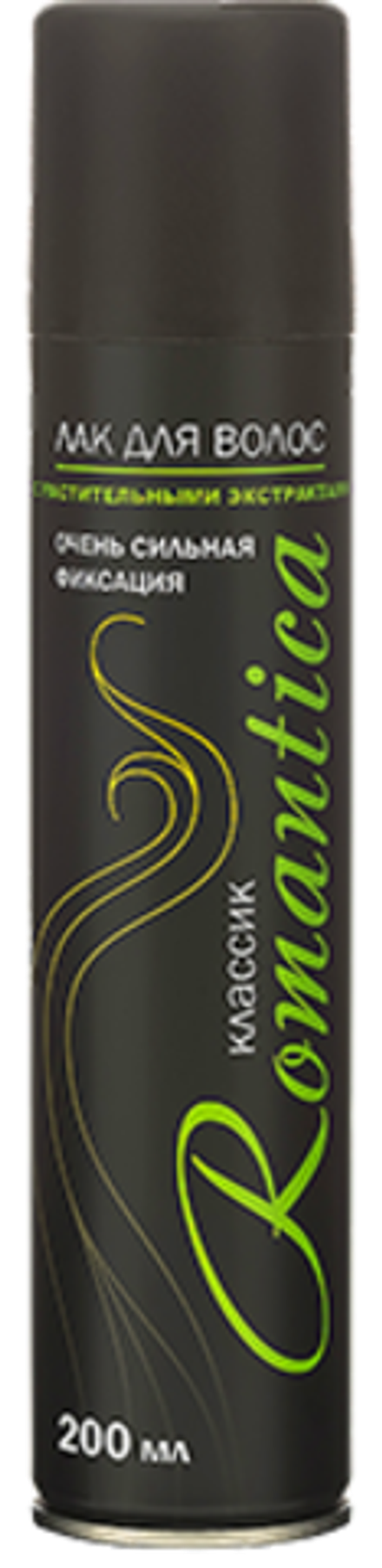 Romantica Лак для волос Классик с растительными экстрактами, очень сильная фиксация, 200 мл