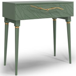 Консоль Арт Колор leaves Классик Голд Зеленый нефрит