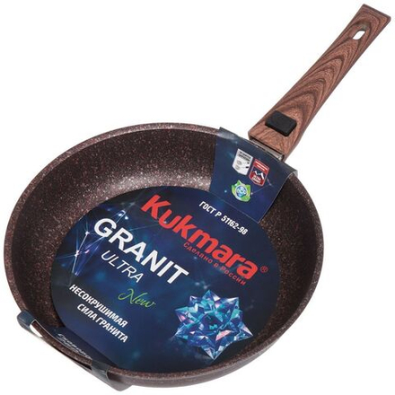 Сковорода алюминий, 28 см, антиприг, Kukmara, Granit Ultra, красн, сга282а, съем руч