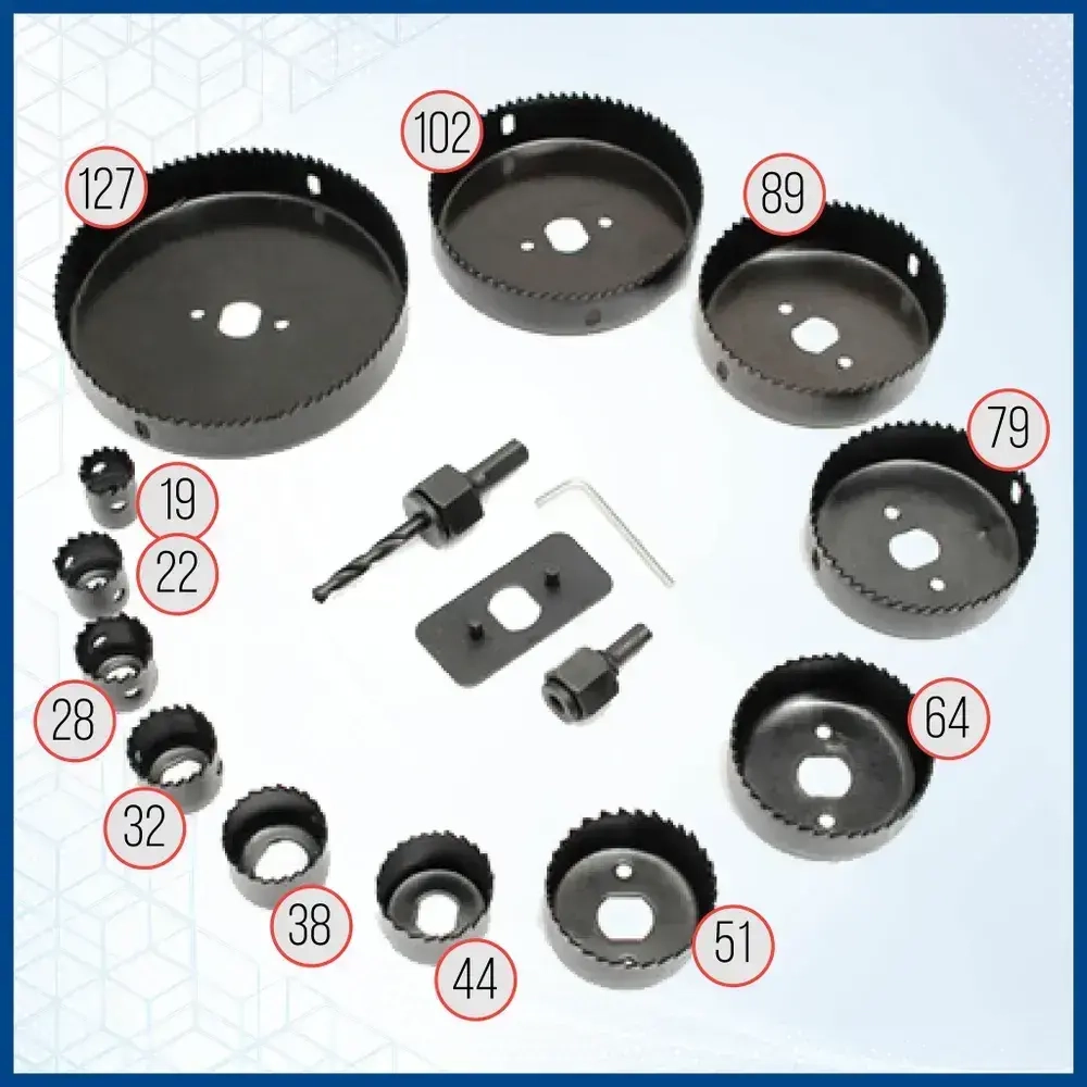 Набор коронок по дереву,16 предметов, 19-127мм, Xpert