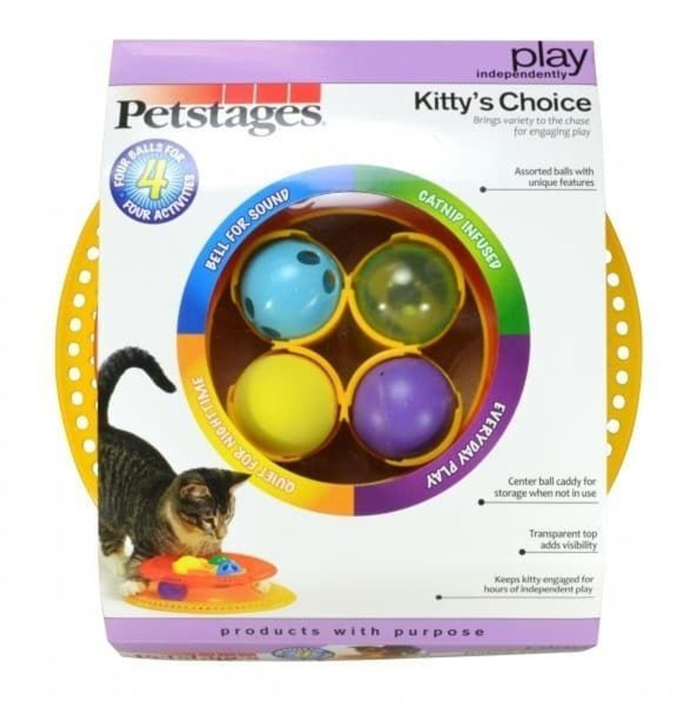 Petstages игрушка для кошек &quot;Трек Kitty&#39;s choice&quot; с 4-мя сменными мячиками диаметр основания 21 см