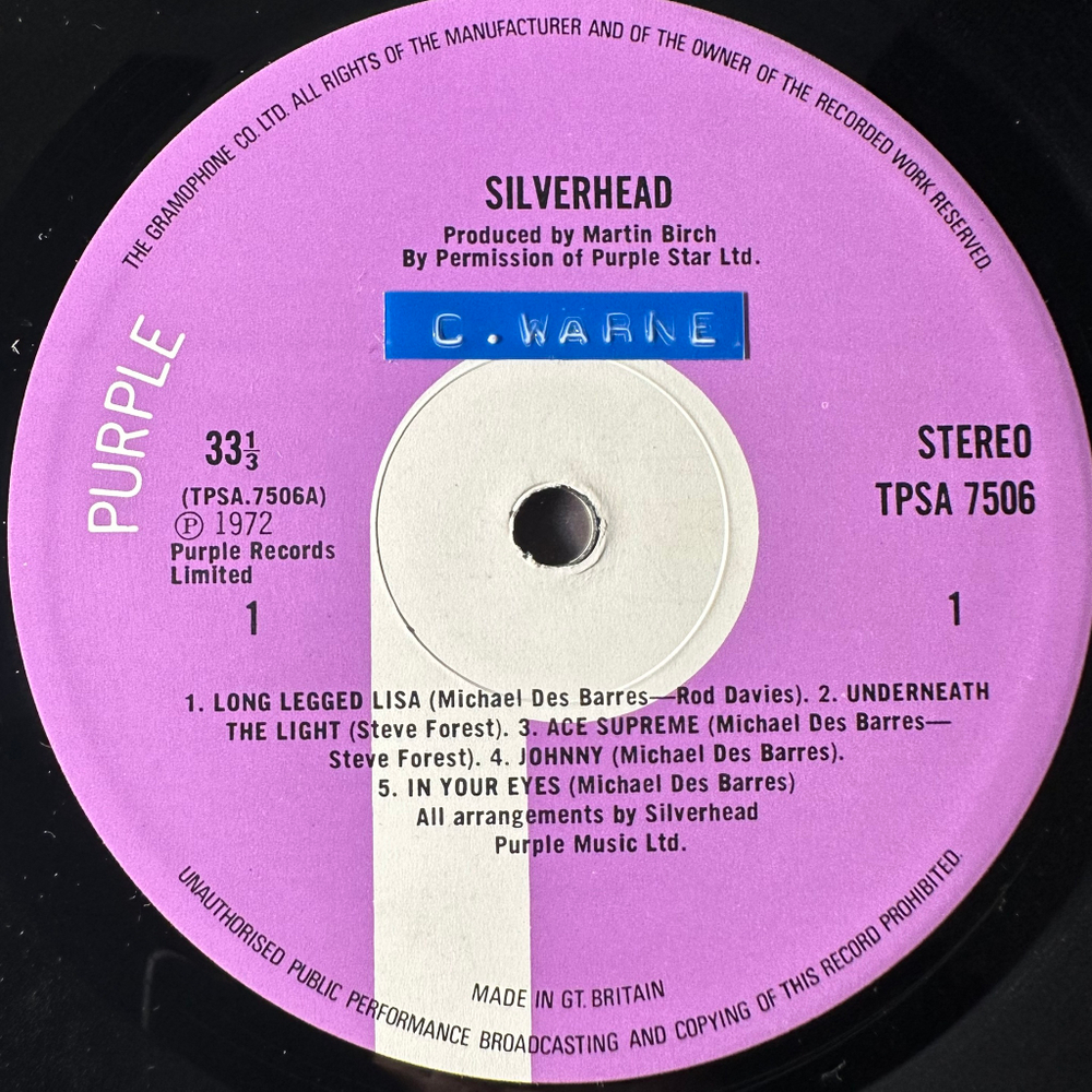 Silverhead ‎– Silverhead (Англия 1972г.)