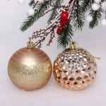 Набор шаров 8 см «Сказочный блеск» (в наборе 6 шт), Шампань