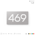 Номер на дверь 469, табличка на дверь для офиса, квартиры, кабинета, аудитории, склада, серая 120х70 мм, Айдентика Технолоджи