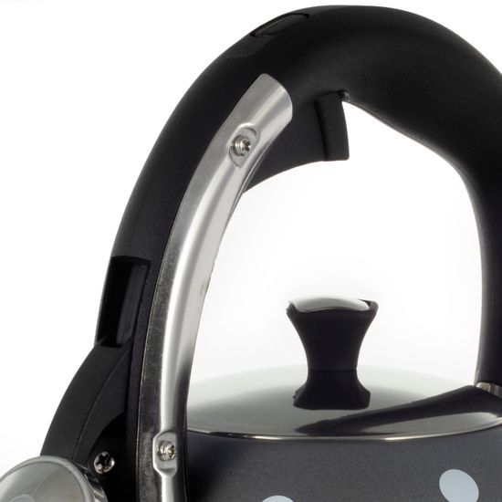 Чайник 2,5 л. из нержавеющей стали со свистком Kamille KM-1099 с рисунком "горошек"