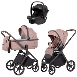 Коляска Carrello Vector CRL-6550 Ammonite AY329 Pro Absolute Black с базой Isofix 3 в 1 Cupcake Beige
