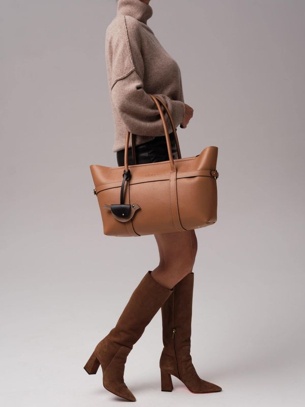 Женская кожаная сумка DBR 31229 оранжевый миндаль