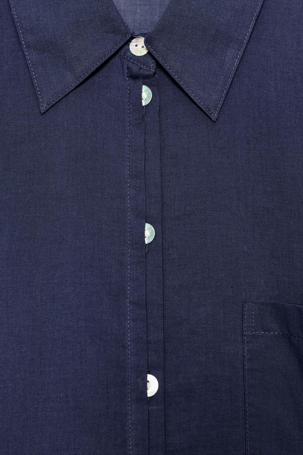 ZARA РУБАШКА ОВЕРСАЙЗ ИЗ ХЛОПКА, МОРСКОЙ СИНИЙ