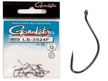 Крючки Gamakatsu LS-3524F NEW LABEL EYED HOOKS BLACK разм. 12 13шт.