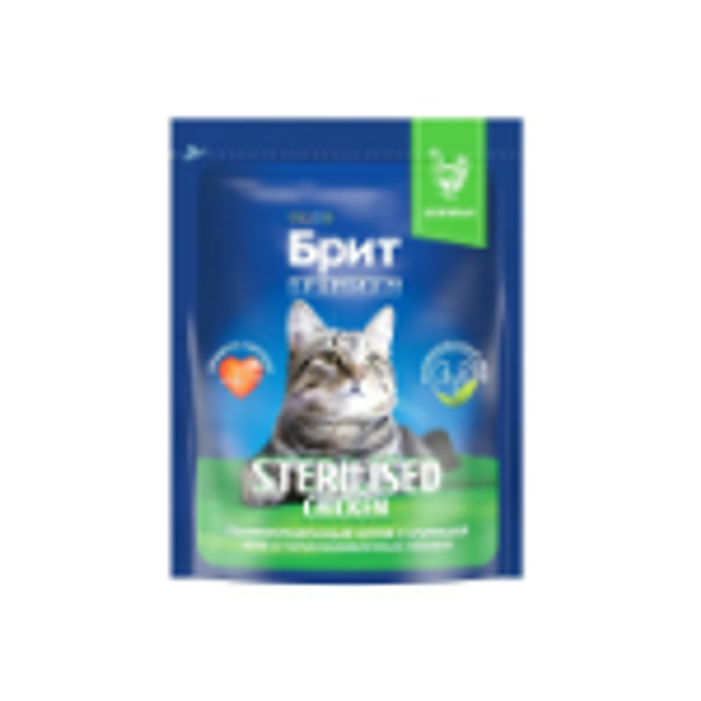 Сухой корм для кошек BRIT PREMIUM с курицей "Cat Sterilised Chicken", 0.4кг